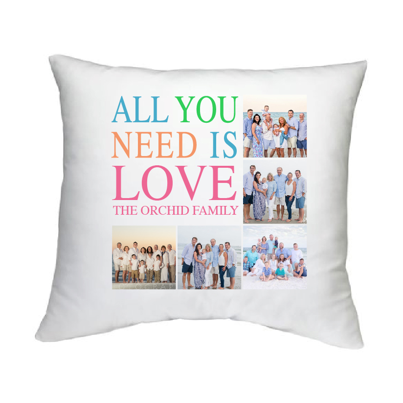 Personalised Family Cushion with Photo and Text